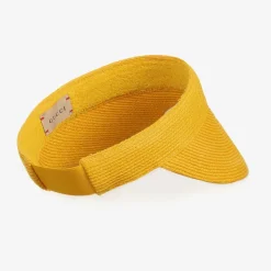 Girls Yellow Flower Straw Sun Visor