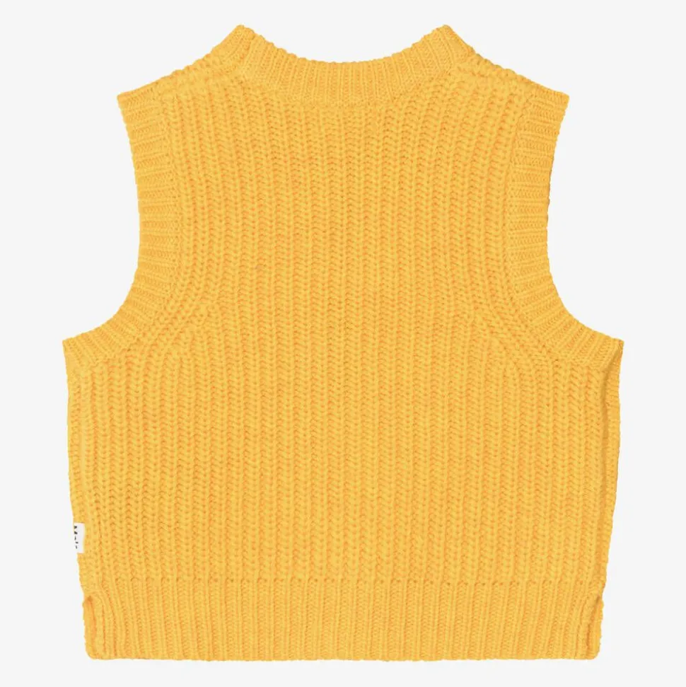 Girls Yellow Knitted Wool Slipover