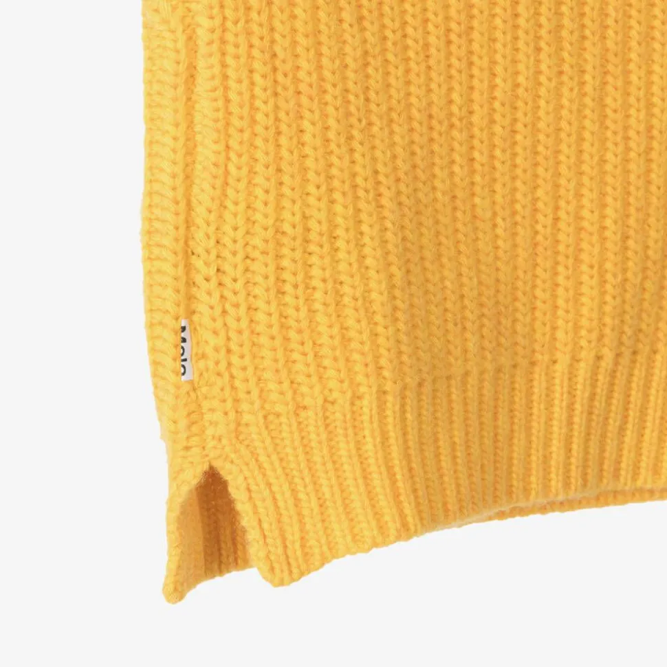 Girls Yellow Knitted Wool Slipover