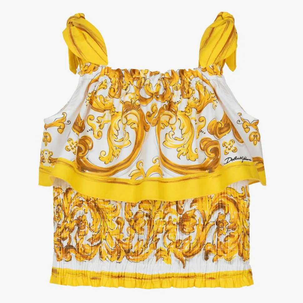 Girls Yellow Majolica Cotton Blouse