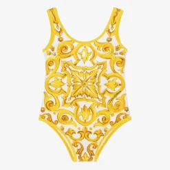 Girls Yellow Majolica Swimsuit