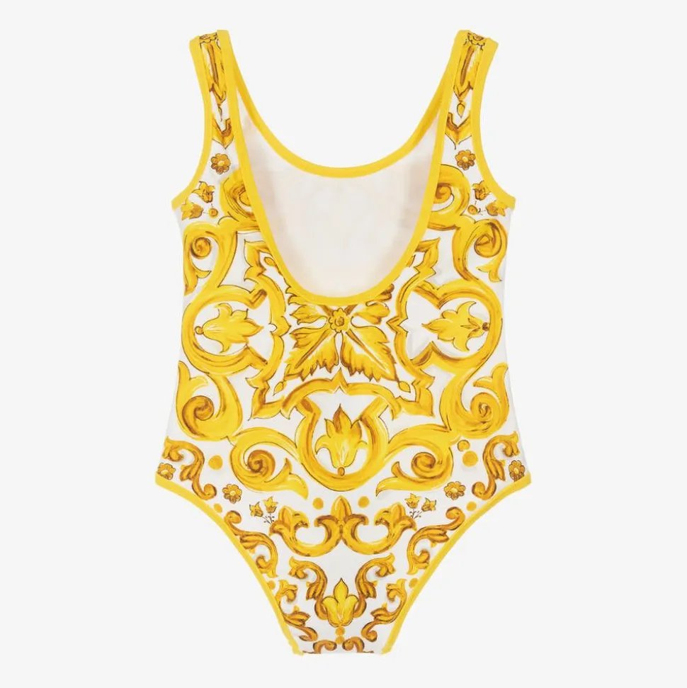 Girls Yellow Majolica Swimsuit
