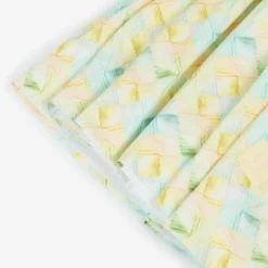 Girls Yellow Pastel Print Viscose Skirt