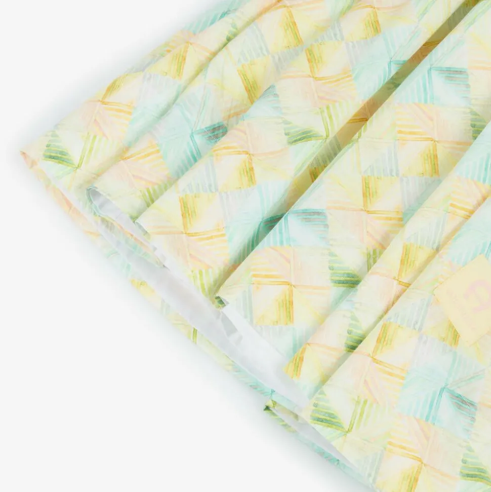 Girls Yellow Pastel Print Viscose Skirt
