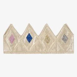 Gold Fabric & Glitter Dress Up Crown