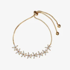 Gold Flower Diamanté Bracelet