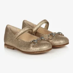 Gold Glitter Ballerina Shoes