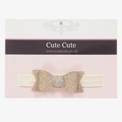 Gold Glitter Bow Headband
