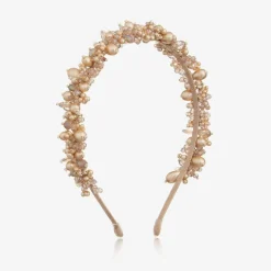 Gold Pearl & Crystal Hairband