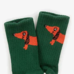 Green & Grey Cotton Anti-Slip Socks (2 Pack)