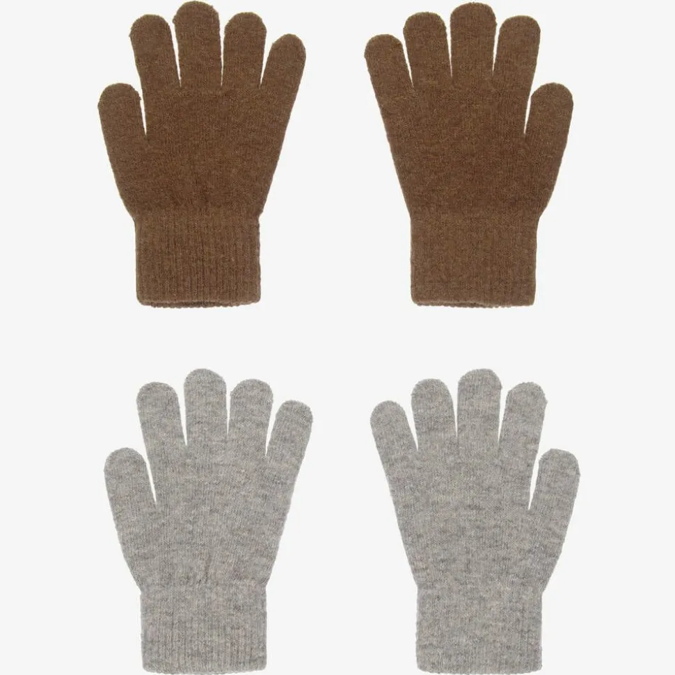 Green & Grey Knitted Gloves (2 Pack)