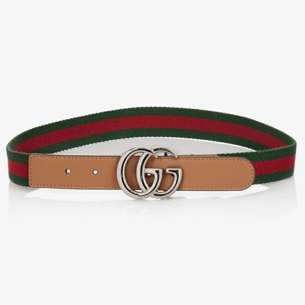Green & Red Web Double G Belt