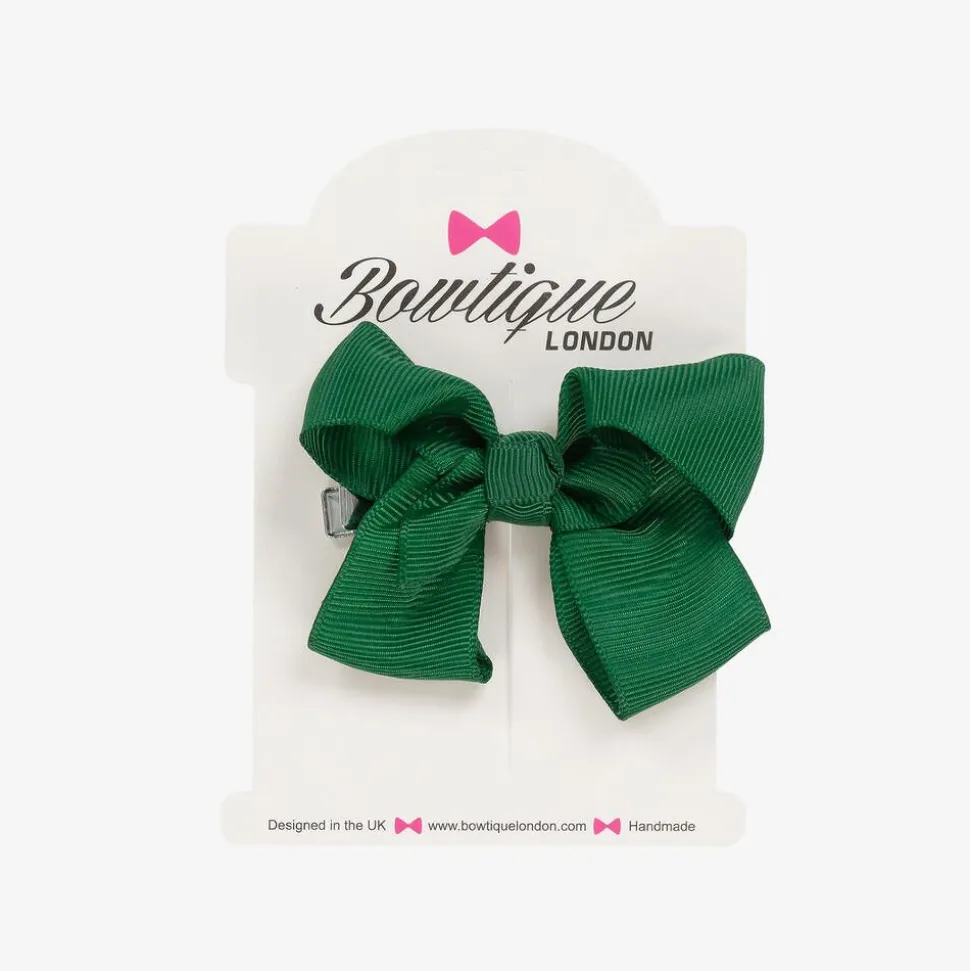 Green Bow Hair Clip (7cm)