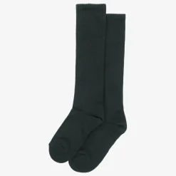 Green Cotton Knee Length Socks