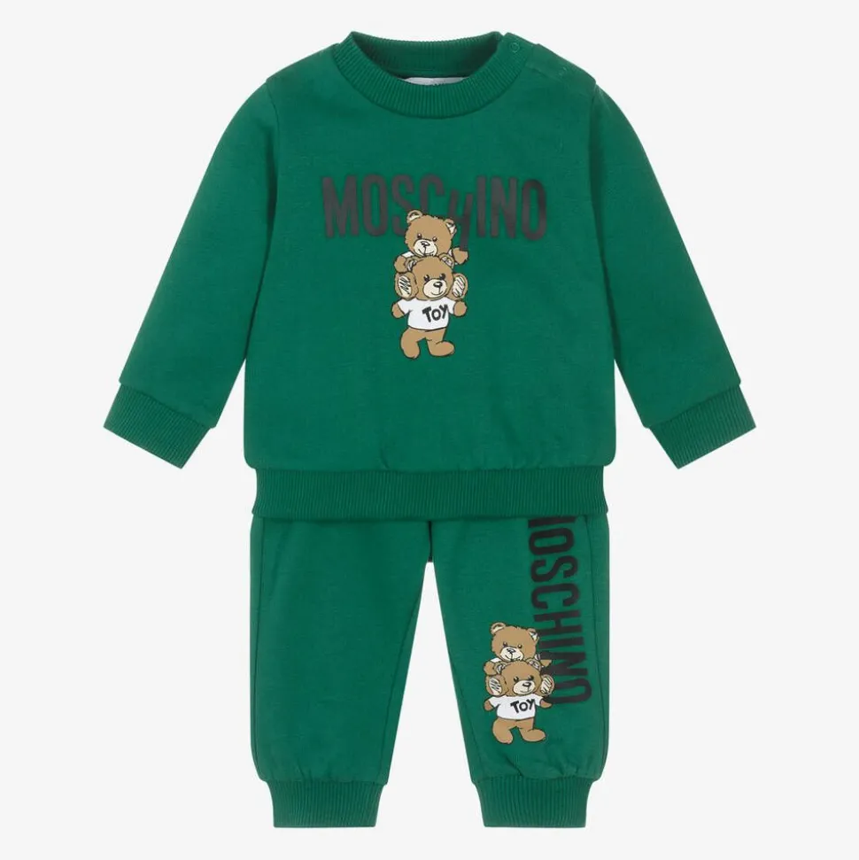 Green Cotton Teddy Bear Tracksuit