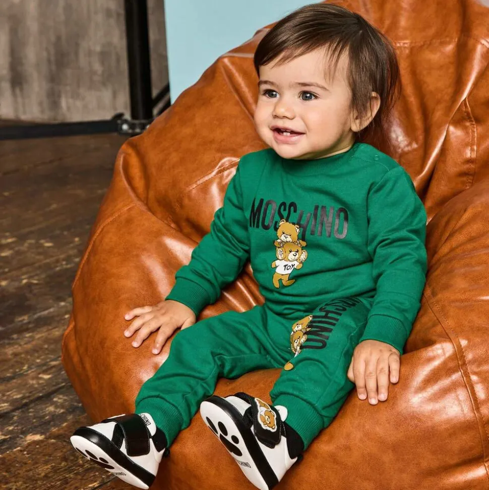 Green Cotton Teddy Bear Tracksuit
