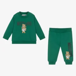 Green Cotton Teddy Bear Tracksuit