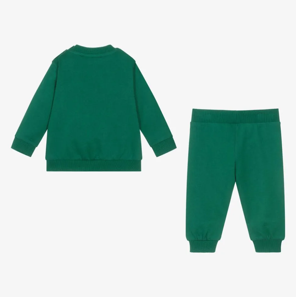 Green Cotton Teddy Bear Tracksuit