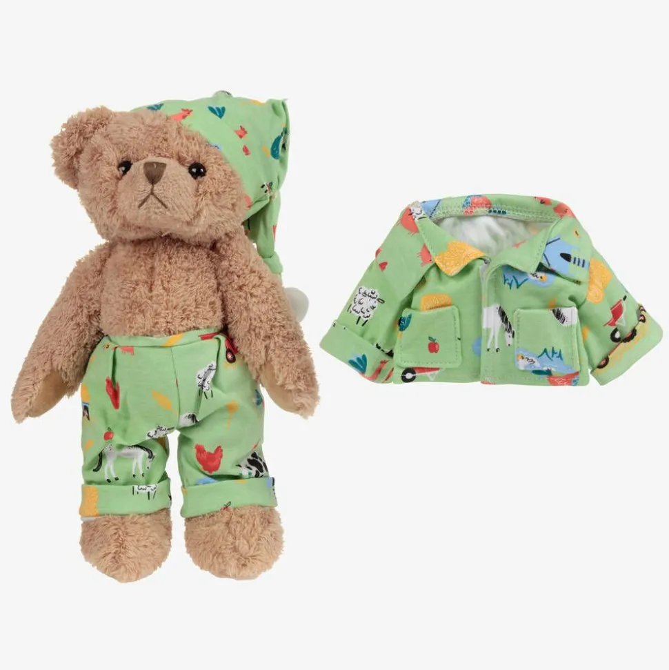 Green Farmyard Pyjama Teddy Bear (34cm)