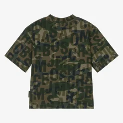 Green Jumbled Logo Cotton T-Shirt