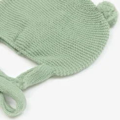 Green Knitted Pom-Pom Hat