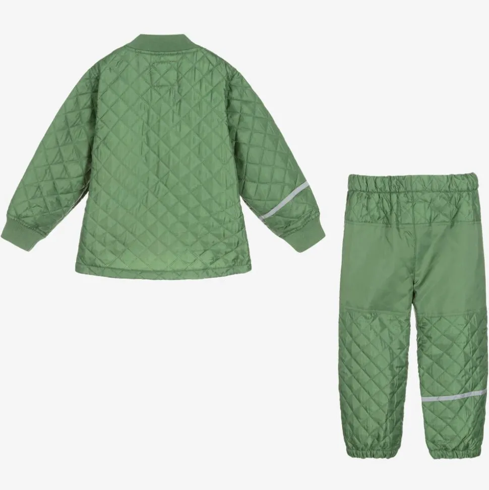 Green Quilted Jacket & Trouser Set