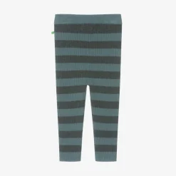 Green Stripe Cotton & Cashmere Knit Leggings