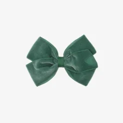 Green Velvet Bow Hair Clip (11cm)