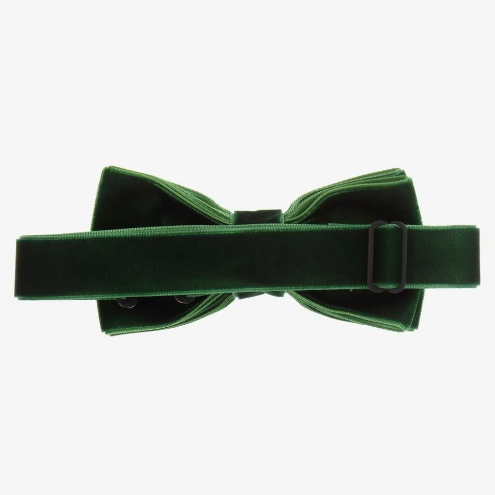 Green Velvet Bow Tie (10cm)