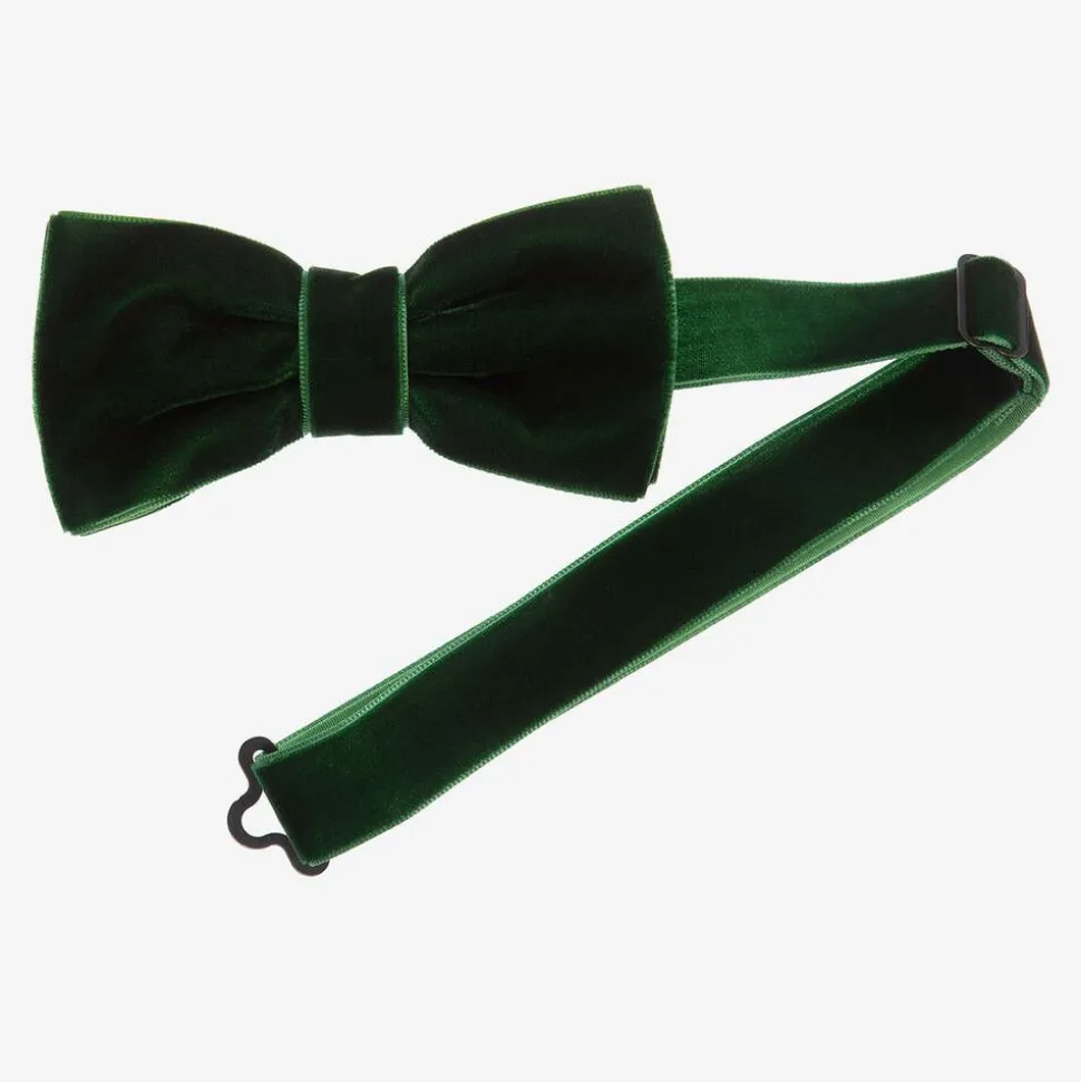 Green Velvet Bow Tie (10cm)