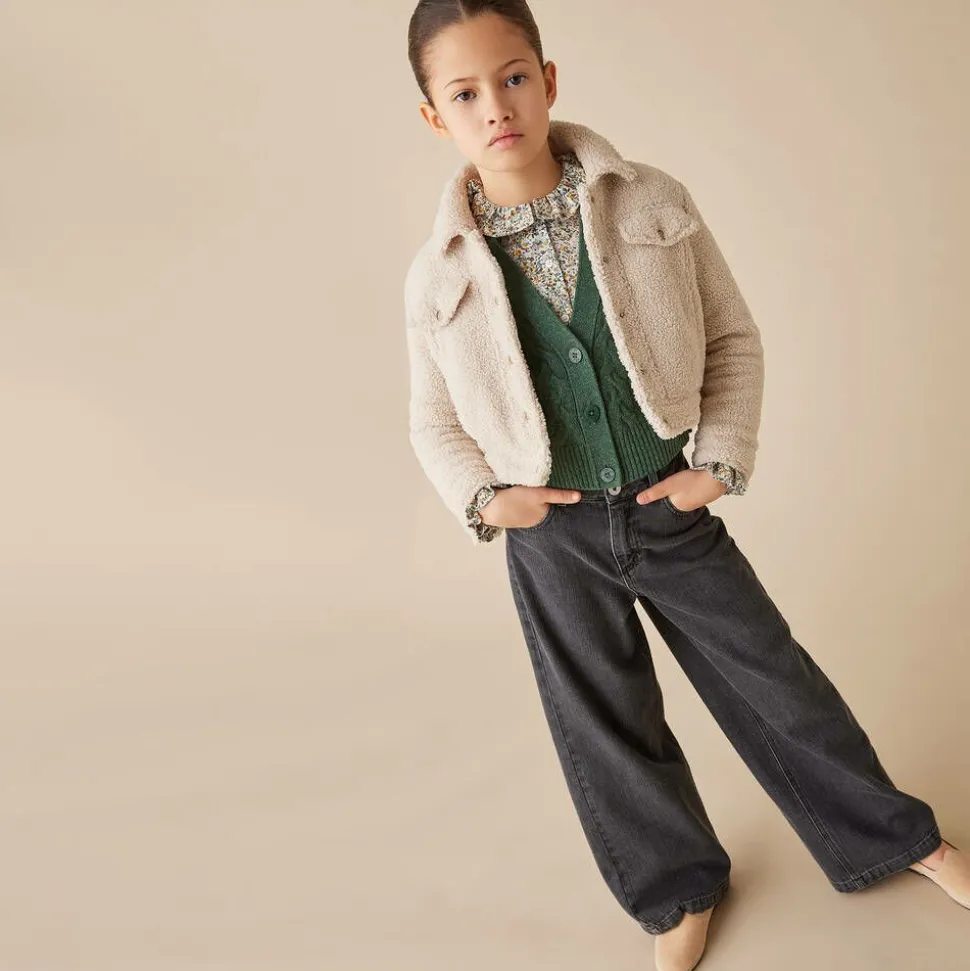 Green Wool Cable Knit Cardigan