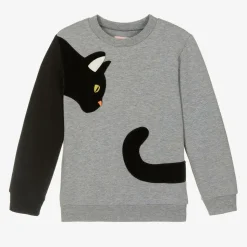 Grey & Black Cat Organic Cotton Sweatshirt