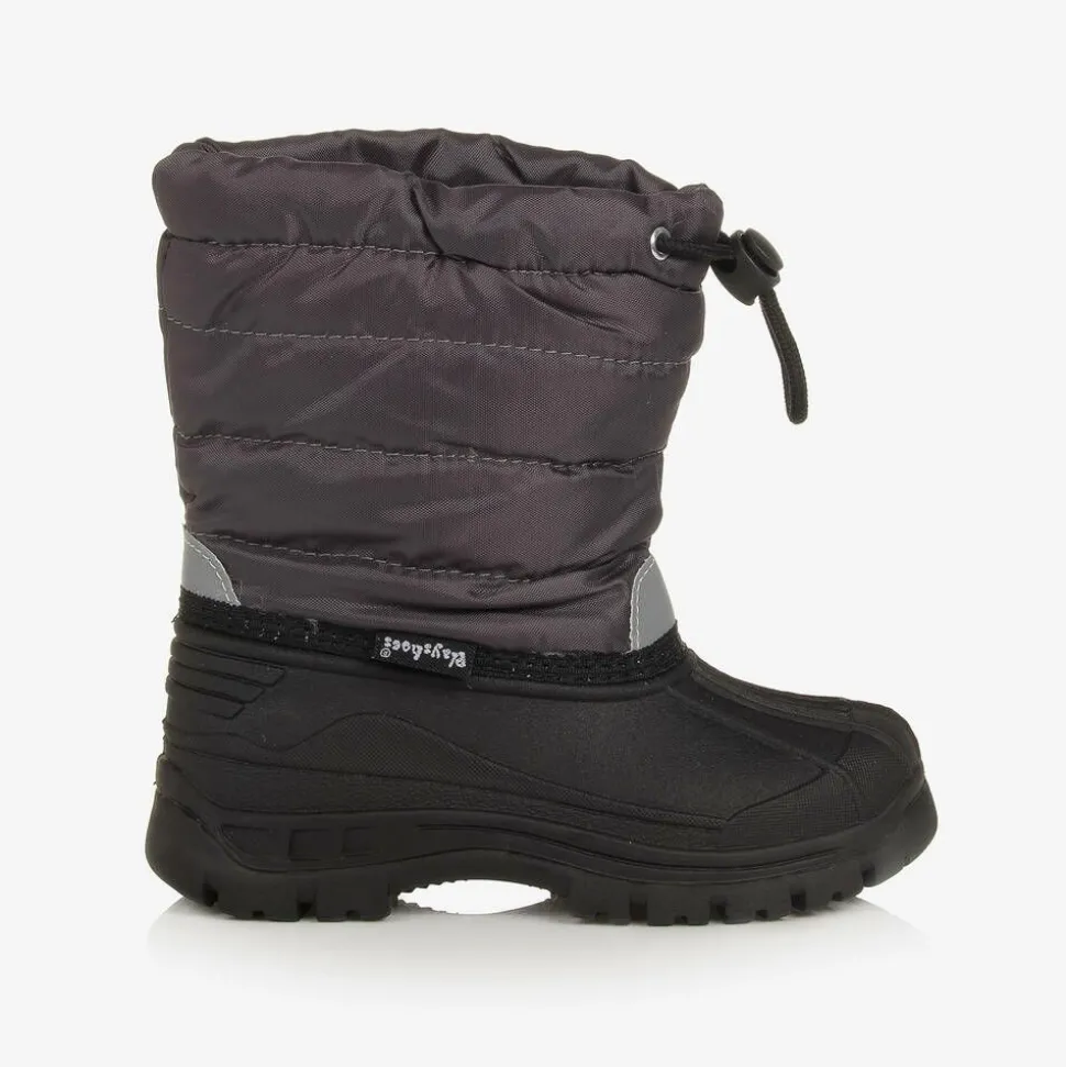 Grey & Black Snow Boots