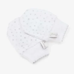 Grey & White Cotton Baby Sheep Scratch Mittens