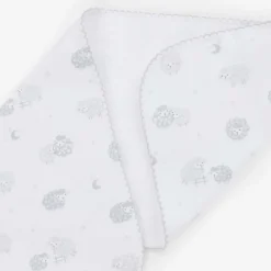 Grey & White Cotton Baby Sheep Burp Cloth (49cm)