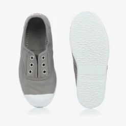 Grey Canvas Slip-On Trainers
