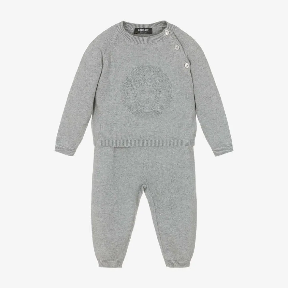 Grey Cotton & Cashmere Baby Trouser Gift Set
