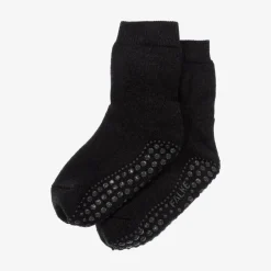 Grey Cotton & Wool Slipper Socks