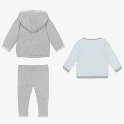 Grey Cotton Baby Trouser Set