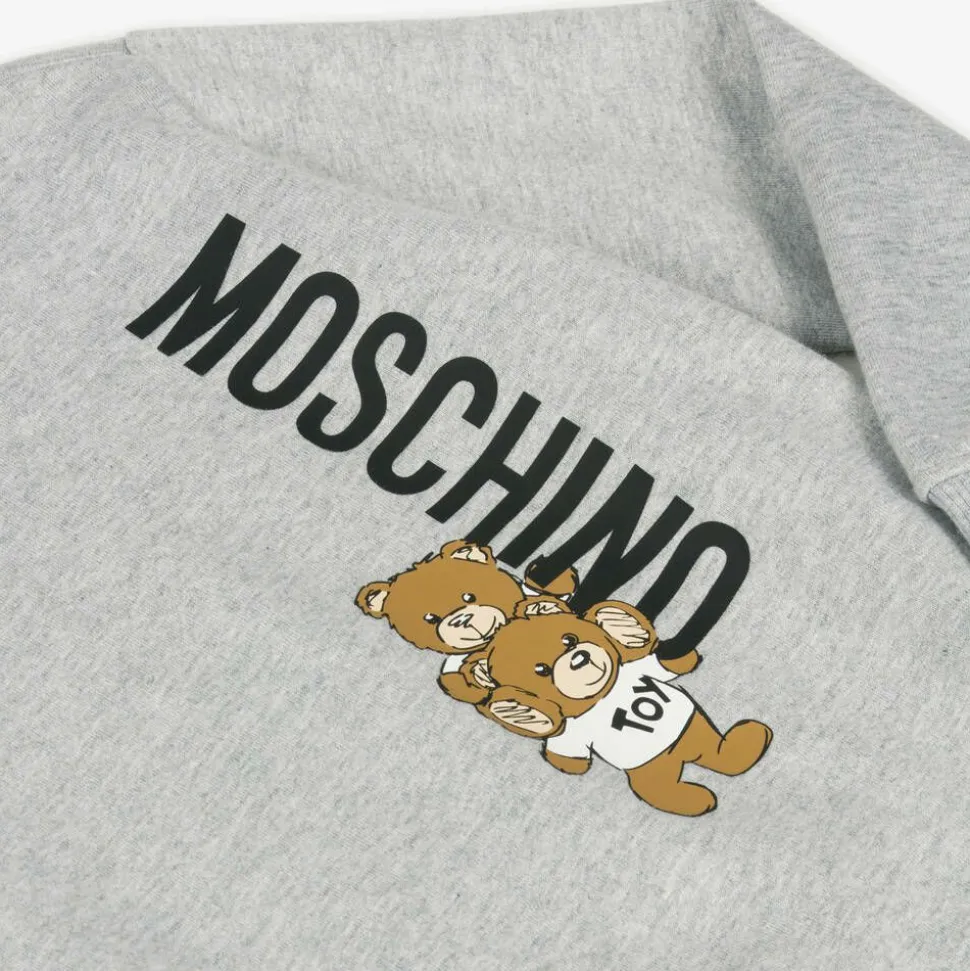 Grey Cotton Teddy Bear Sweatshirt