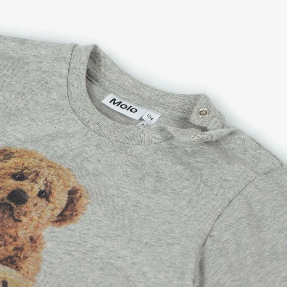 Grey Cotton Teddy Bear Top