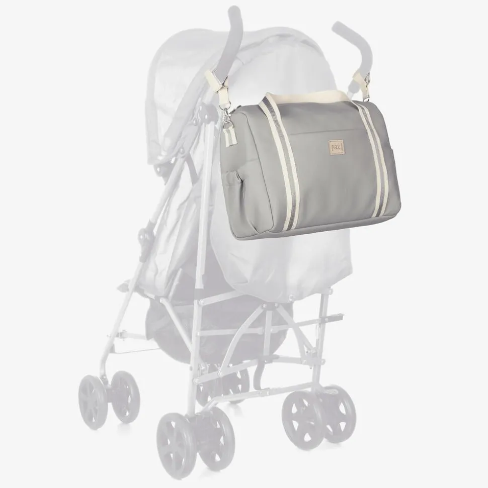 Grey Faux Leather Changing Bag (36cm)