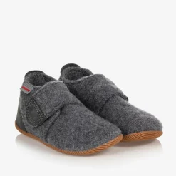 Grey Felted Wool Slippers