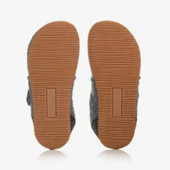 Grey Felted Wool Slippers