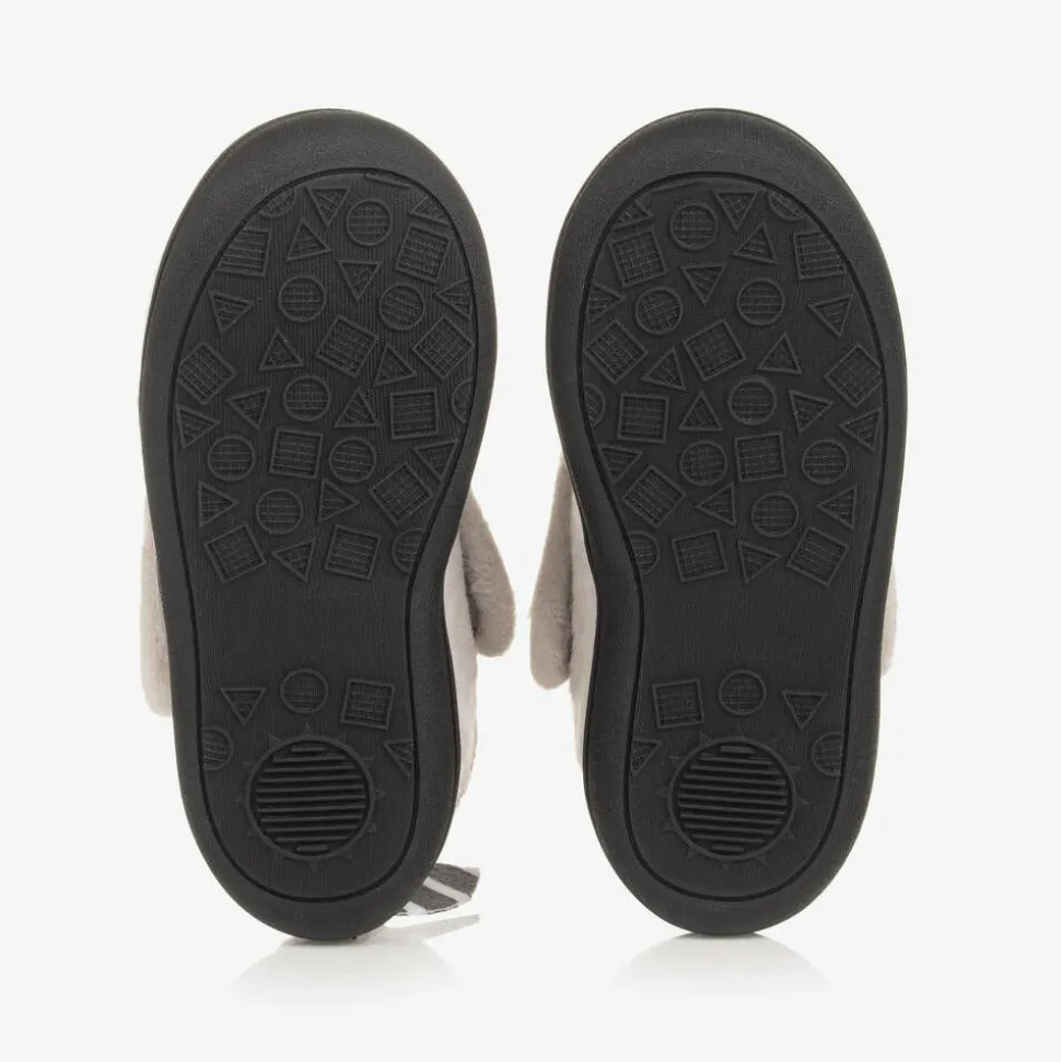 Grey Fleece Slippers