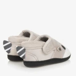 Grey Fleece Slippers