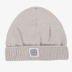 Grey Knitted Cotton Baby Hat