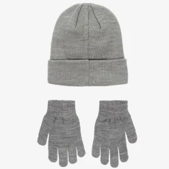 Grey Knitted Hat Set