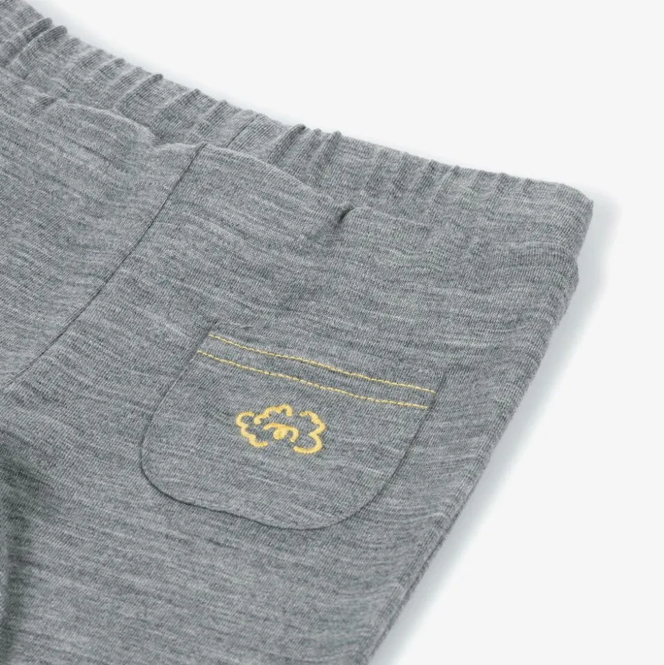 Grey Merino Wool Baby Joggers