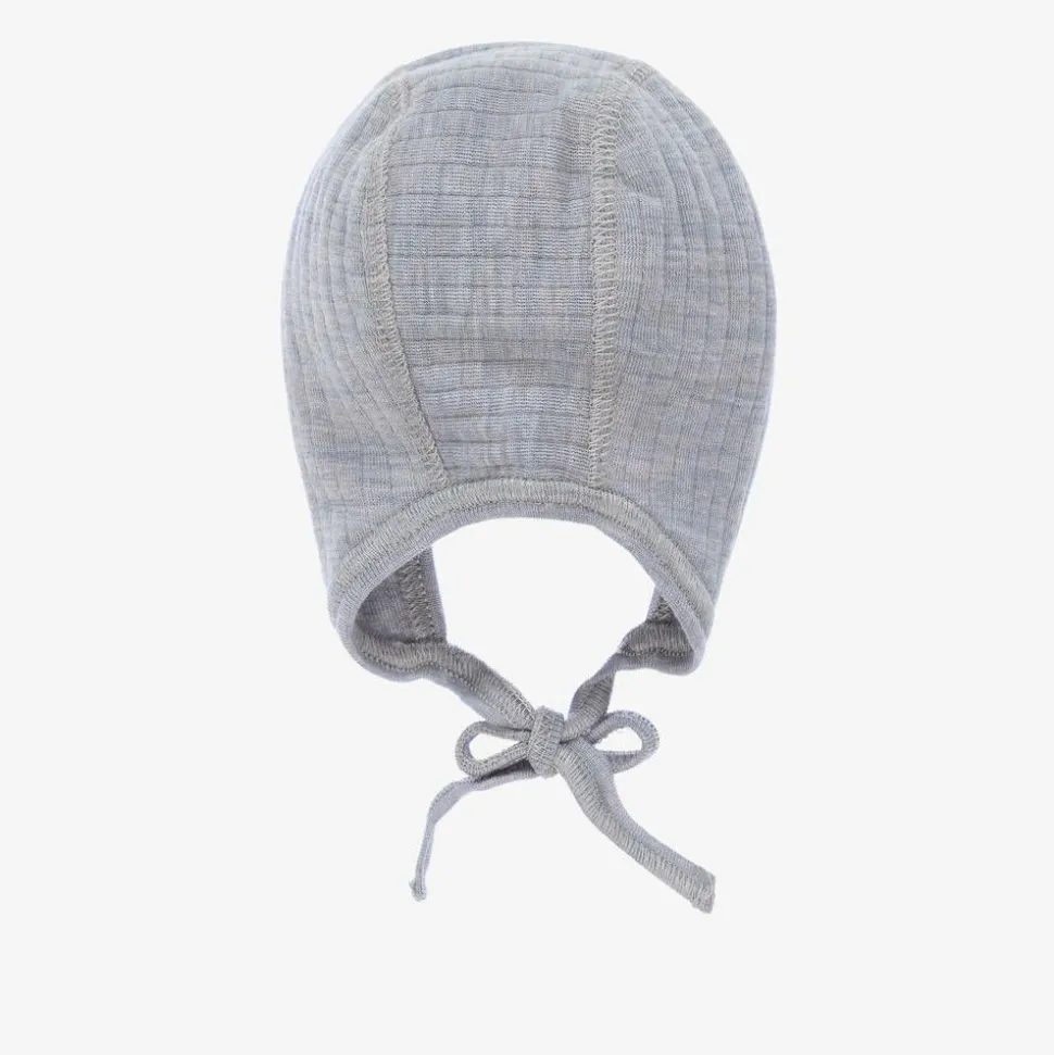 Grey Merino Wool Bonnet